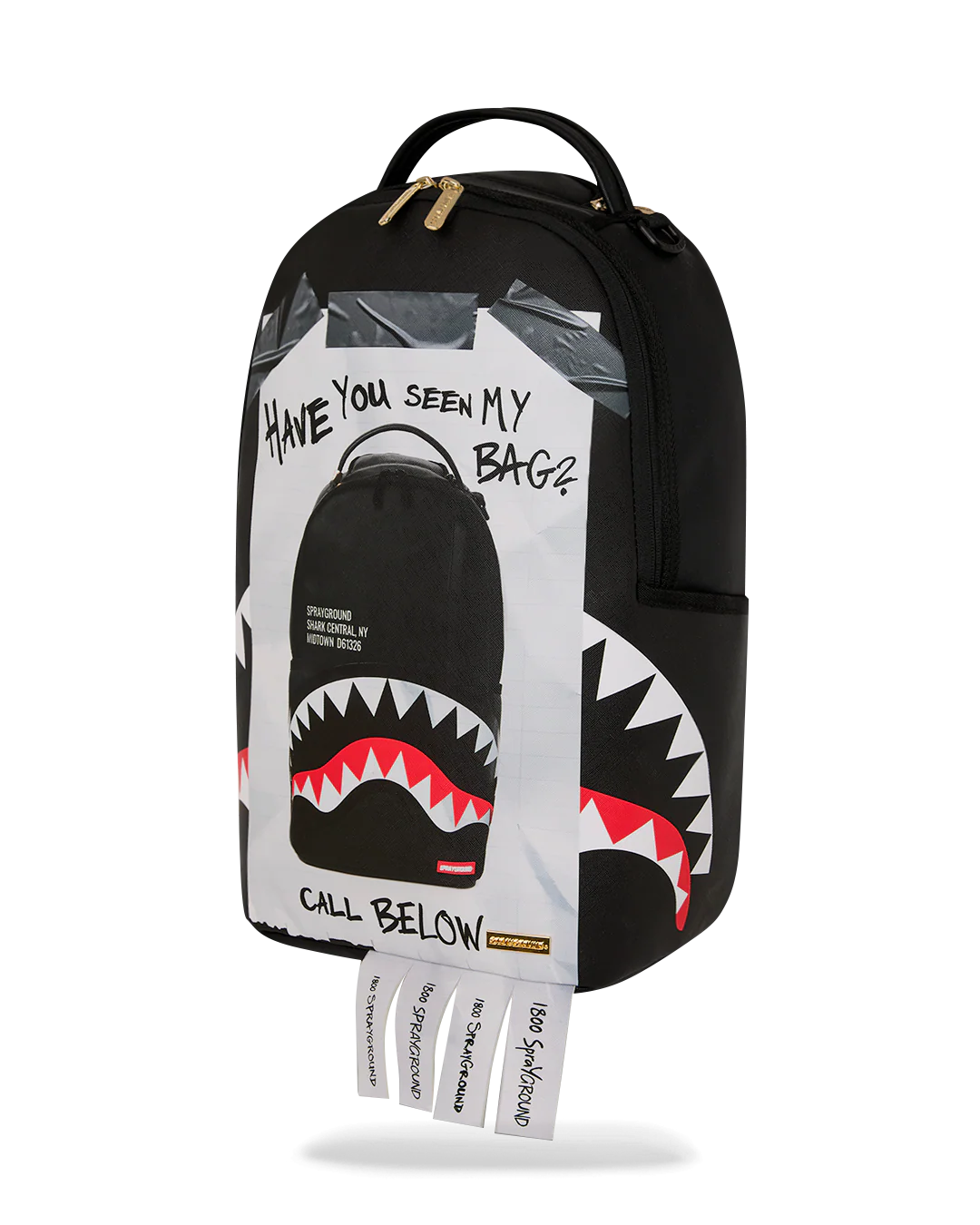MISSING BAG FLYER ON BAG WITH REAL CUT STRIPS BACKPACK - Image 5