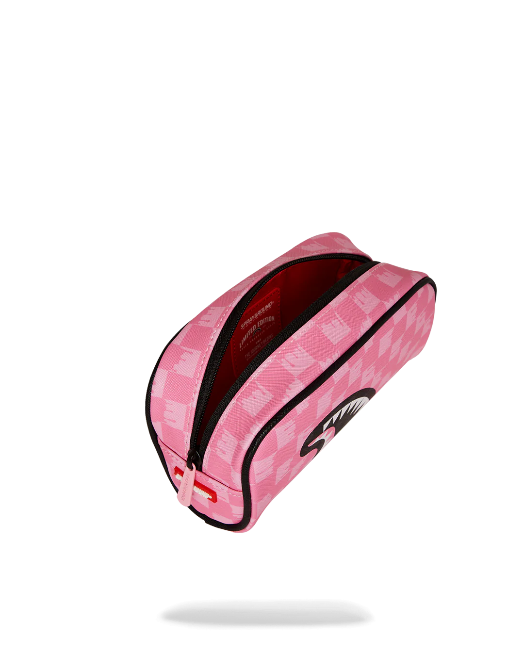 PINK AND BLACK DRIP CHECK PENCIL POUCH - Image 5