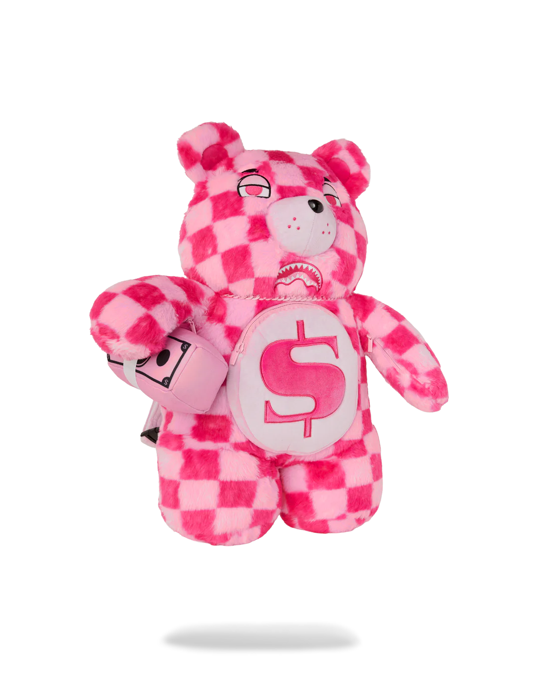 PINK FUR CHECK MONEYBEAR BACKPACK - Image 2