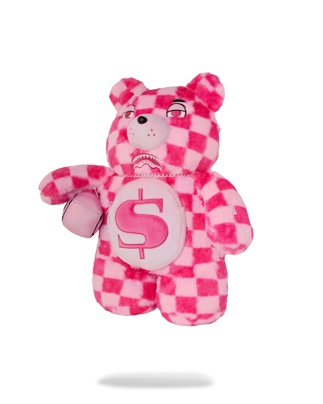 PINK FUR CHECK MONEYBEAR BACKPACK - Image 3