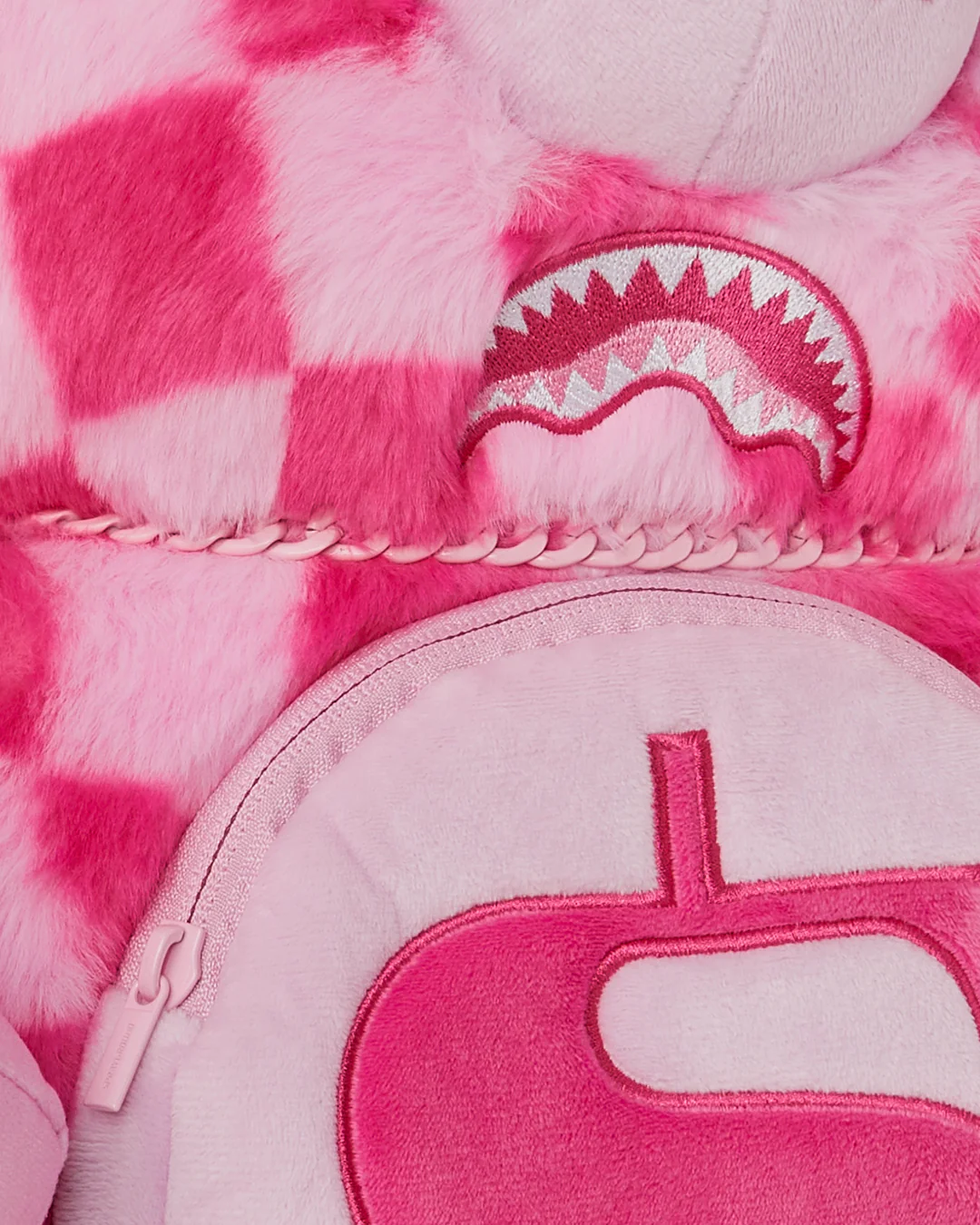 PINK FUR CHECK MONEYBEAR BACKPACK - Image 5