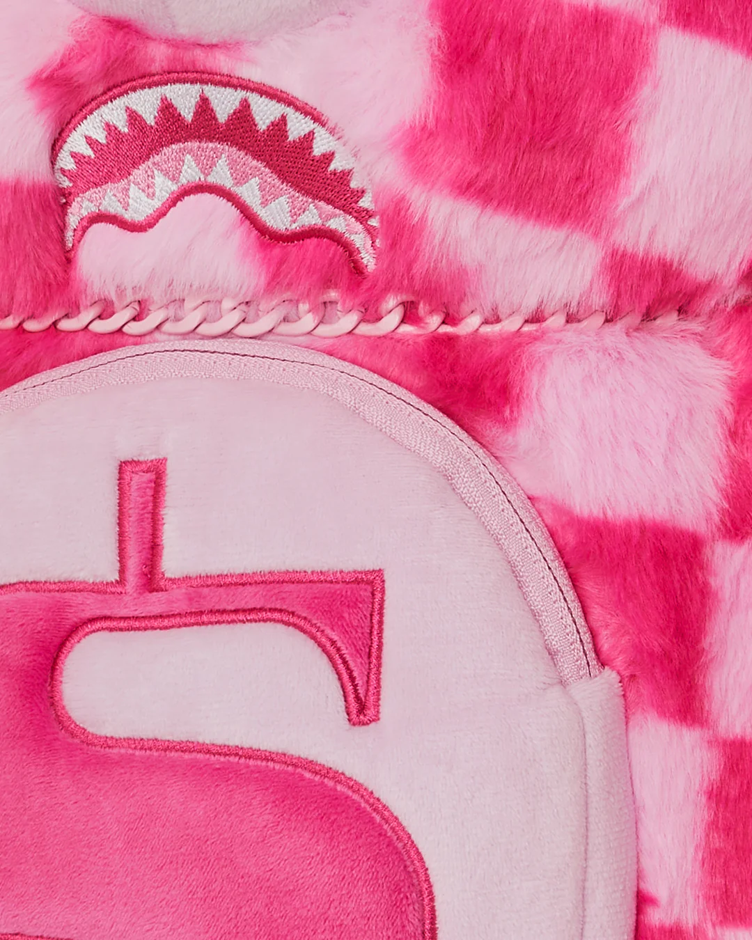 PINK FUR CHECK MONEYBEAR BACKPACK - Image 6
