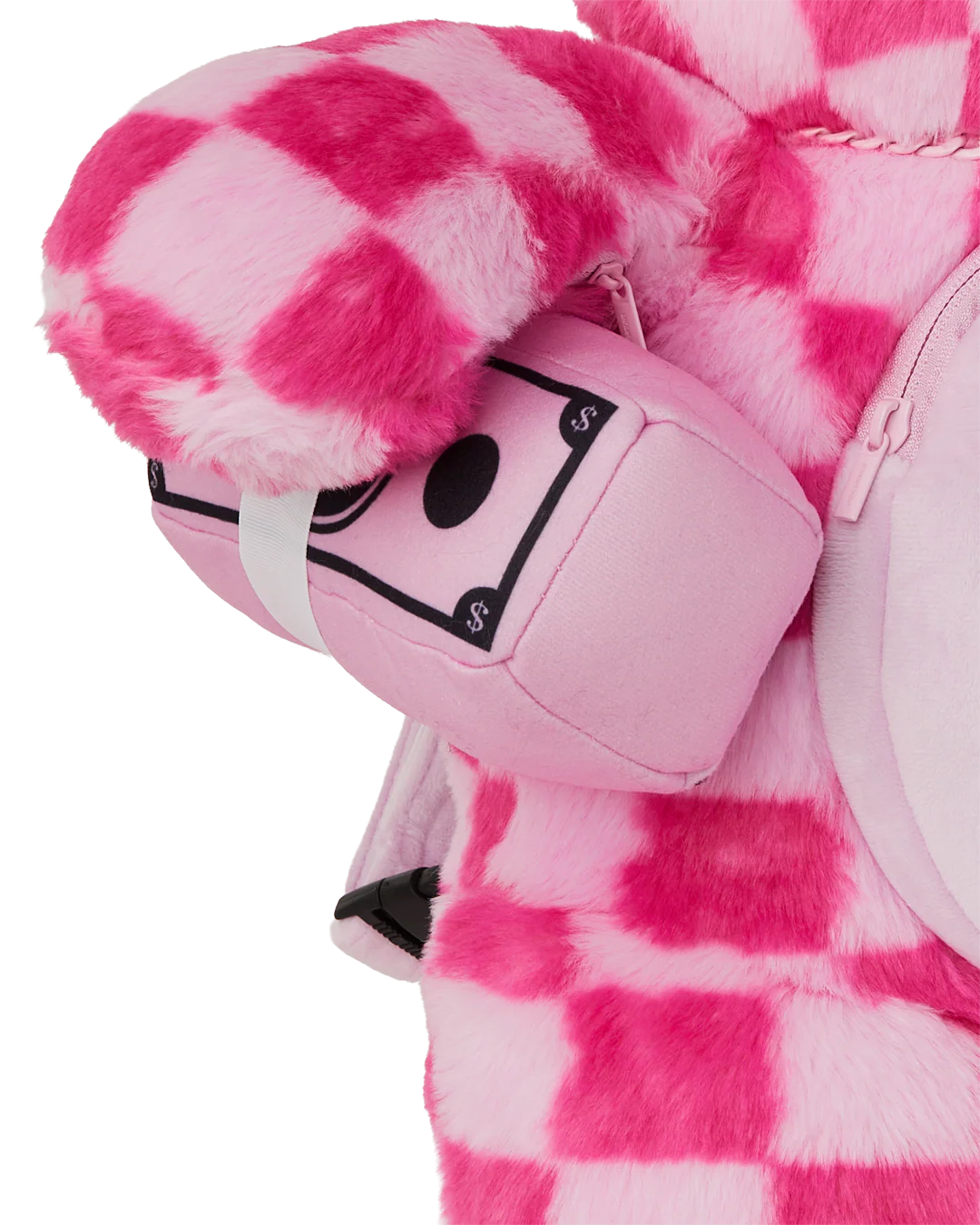 PINK FUR CHECK MONEYBEAR BACKPACK - Image 7