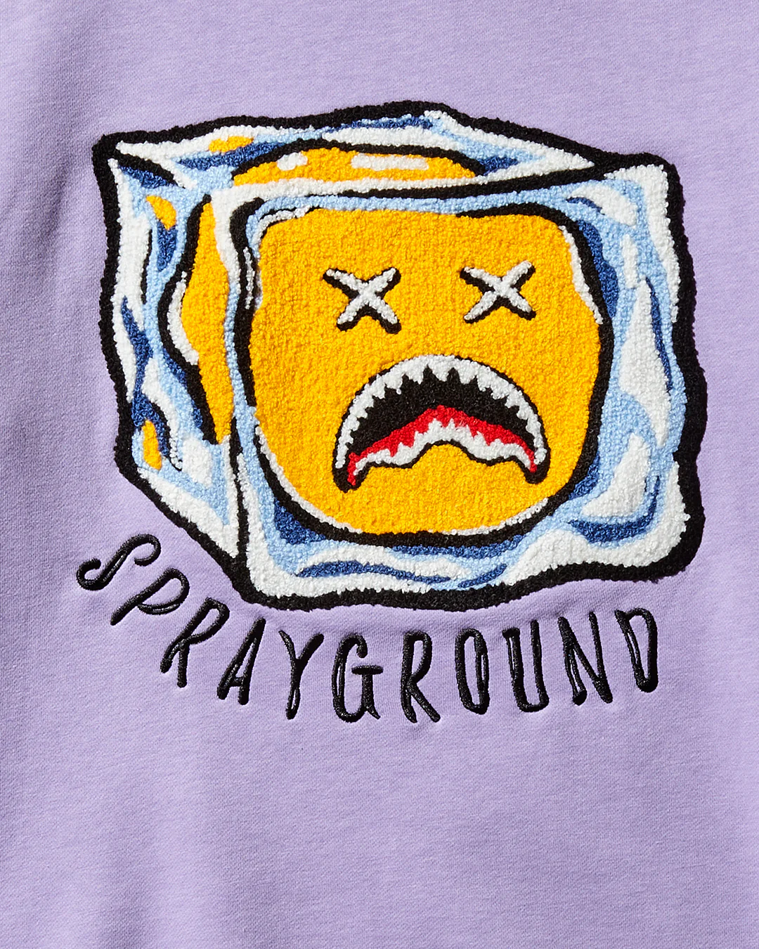 SG CHENILLE SMILEY CREW NECK PULLOVER PURPLE - Image 3