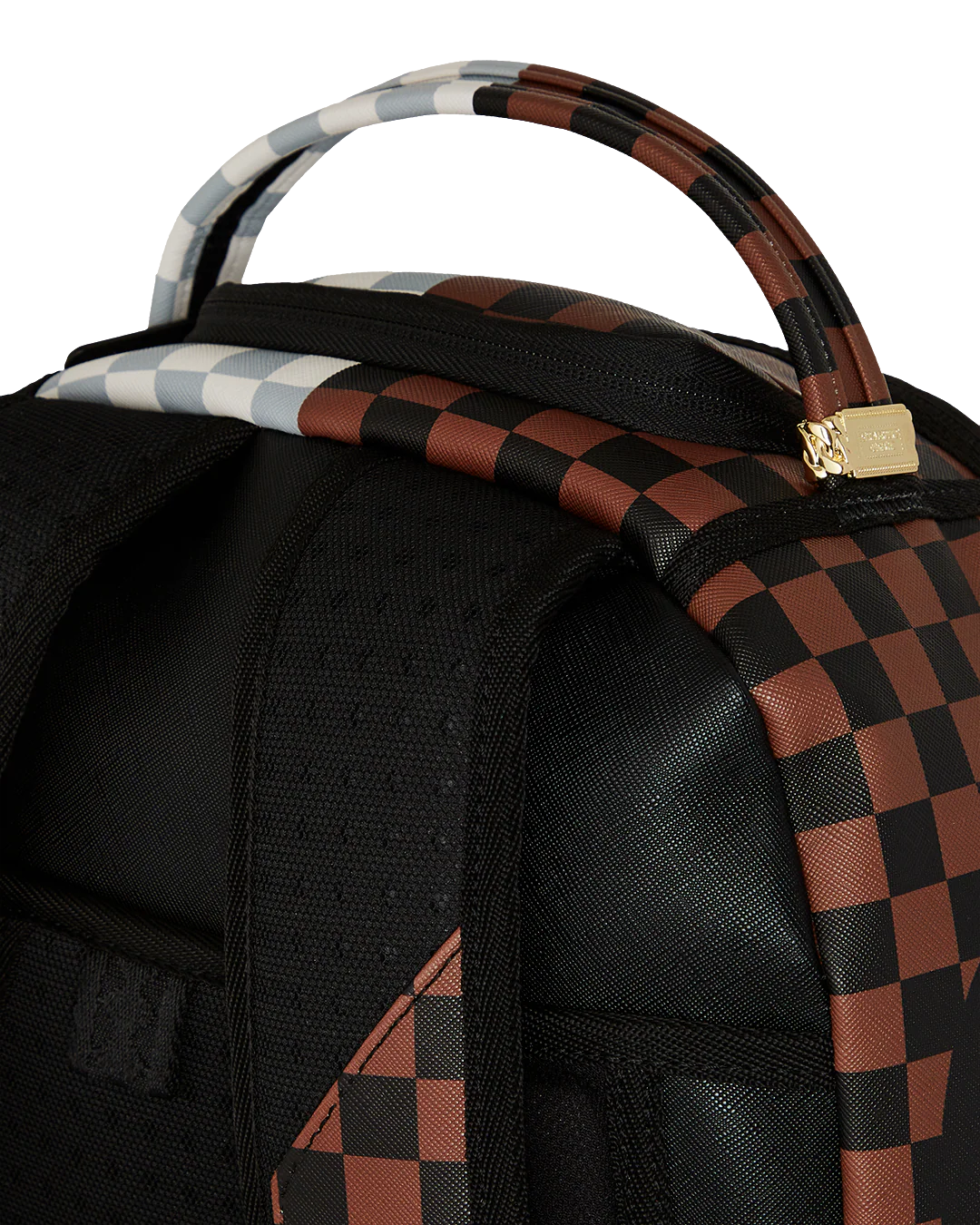 SPLIT BROWN AND CREAM CHECK DLXV BACKPACK - Image 7