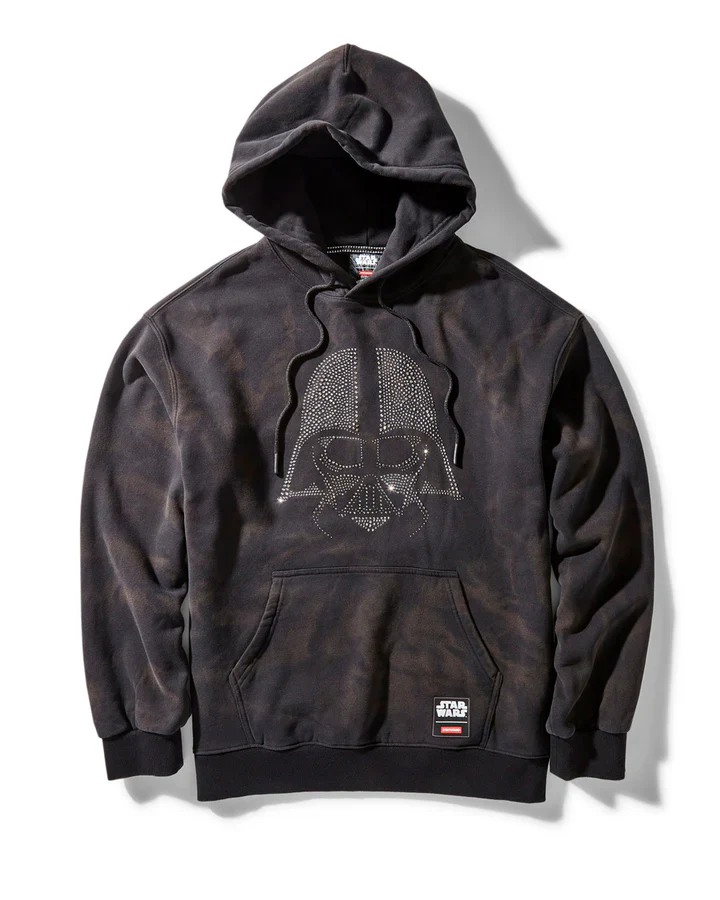 STAR WARS DARTH VADER RHINESTONE HEAD HOODIE BLACK - Image 4